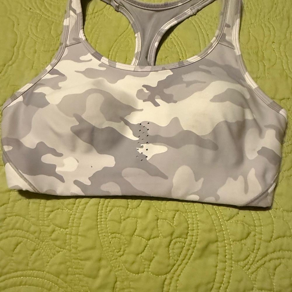 Gray Camouflage Sports Bra